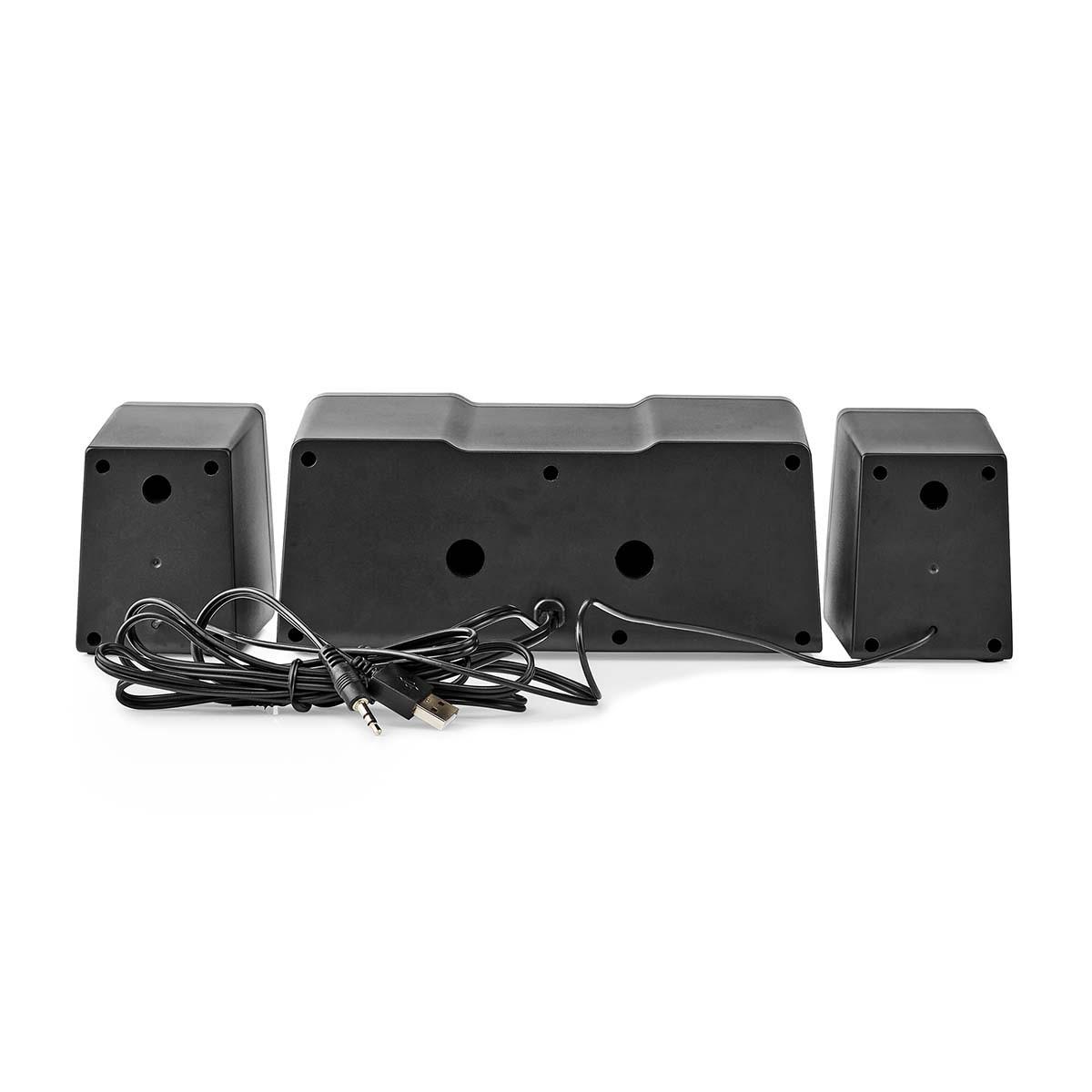 Nedis Gaming-Lautsprecher | Lautsprecherkanäle: 2.2 | USB Power | 3,5 mm Stecker | 48 W | LED | Lautstärkeregler
