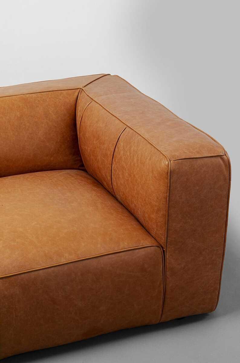 KARE Design Sofa Cubetto Smart Leder hellbraun 220