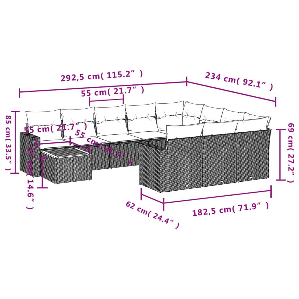 VidaXL Garten sofagarnitur poly-rattan