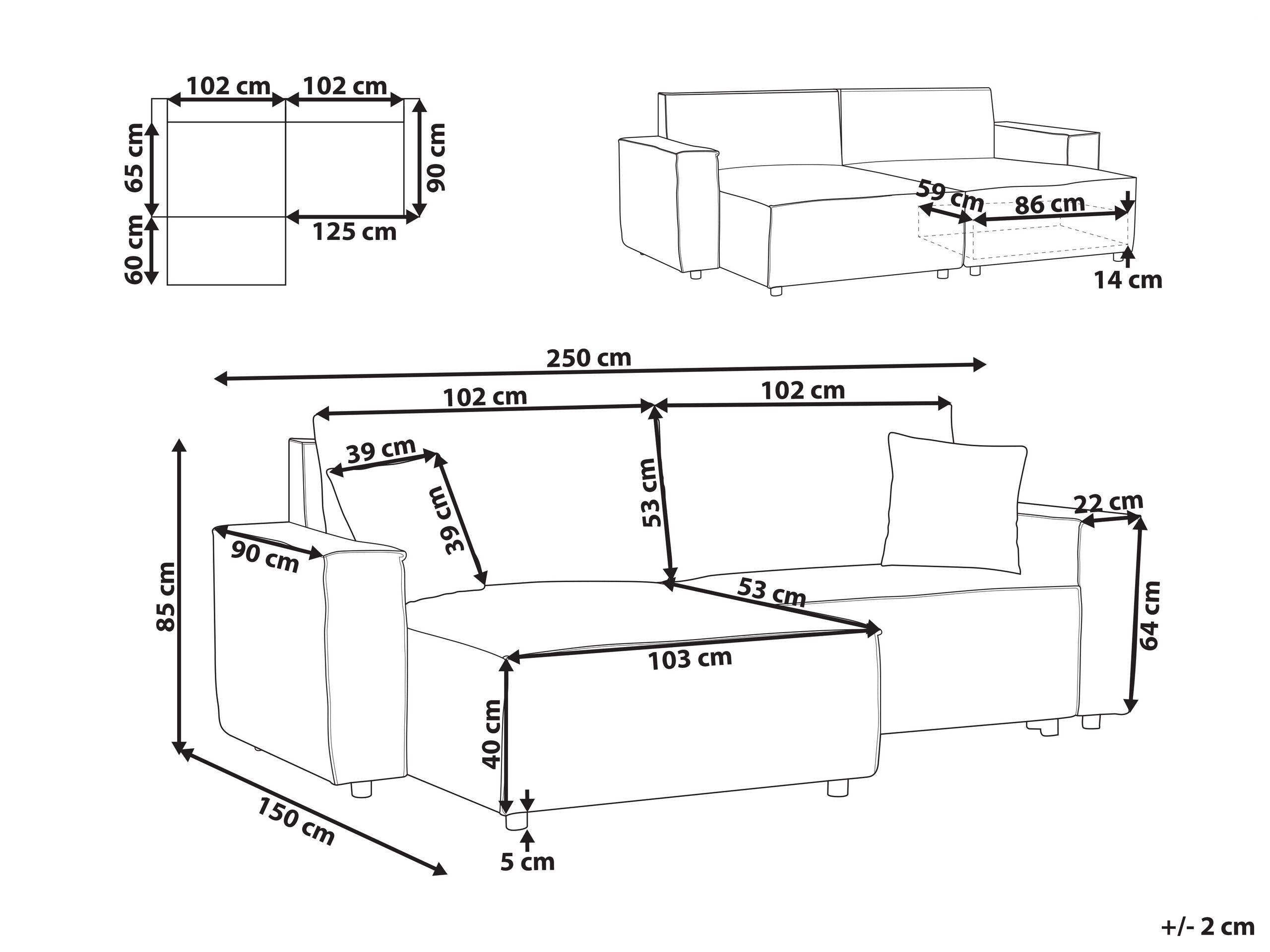 Beliani Ecksofa aus Polyester Skandinavisch KARILA