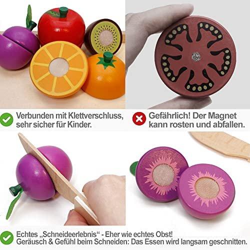 Activity-board Küchenspielzeug Schneiden Obst Gemüse Lebensmittel Holz mit Klettverschluss Verbindung für Kinder