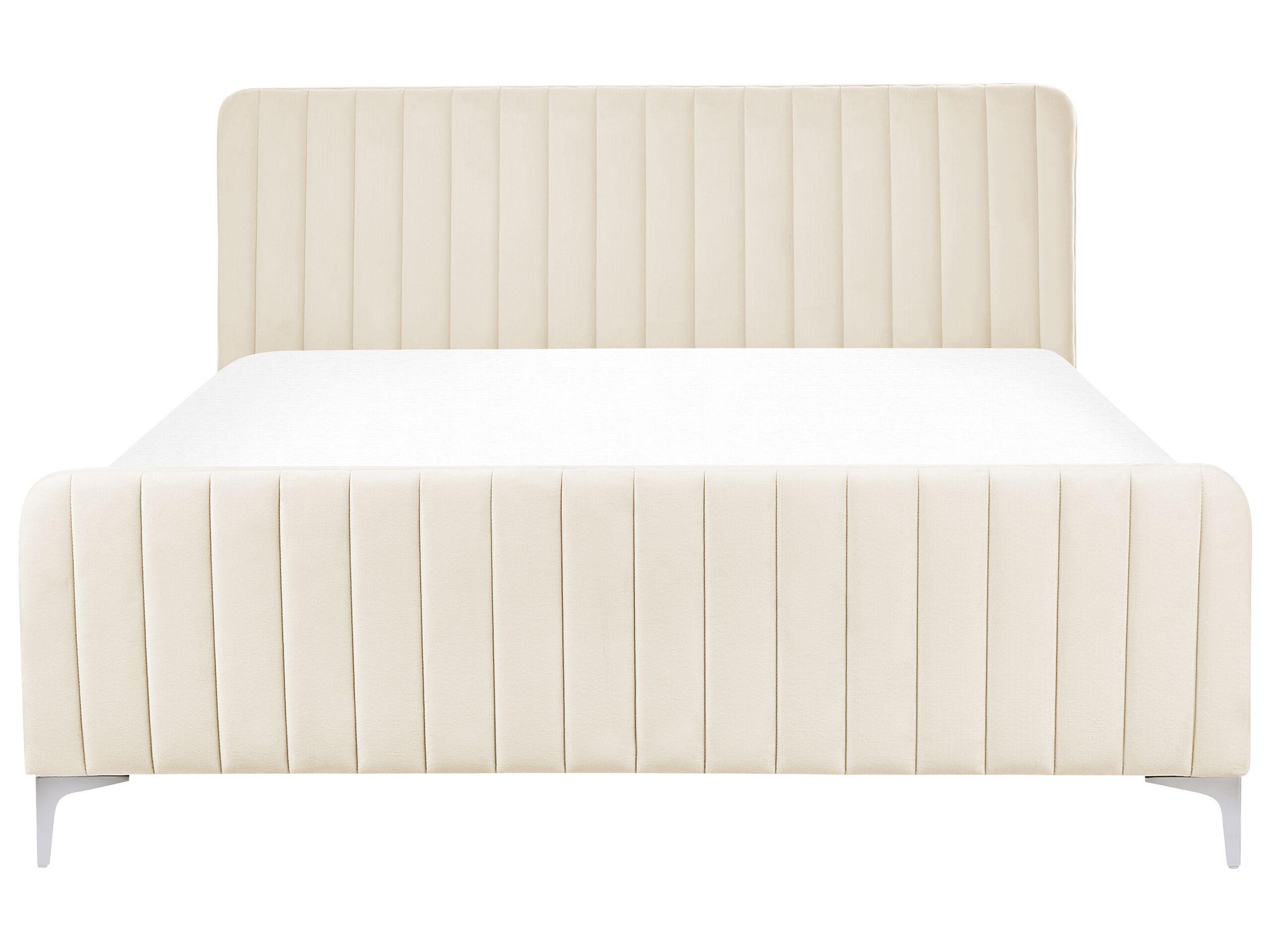 Beliani Bett mit Lattenrost aus Samtstoff Modern LUNAN