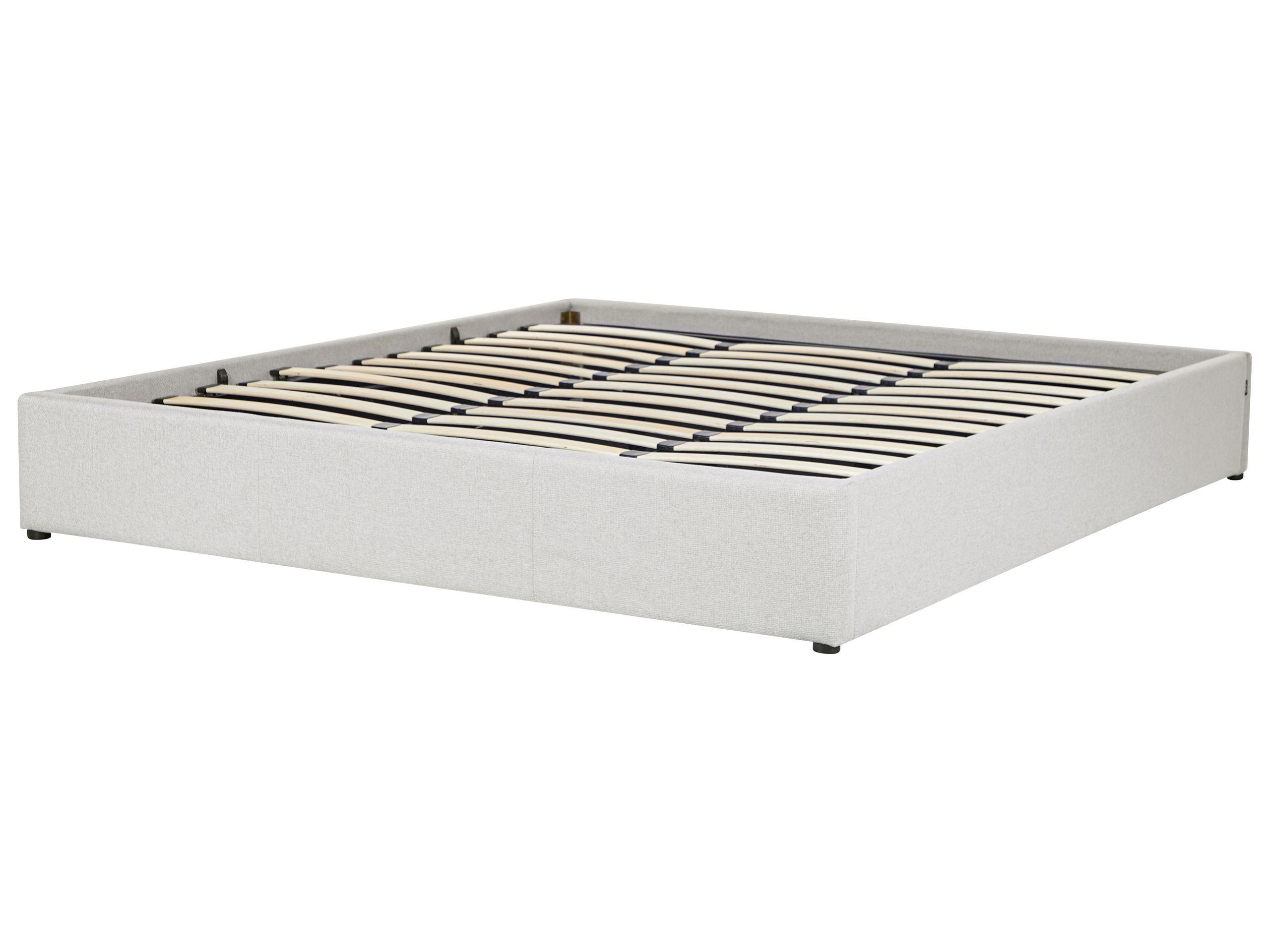 Beliani Bett mit Stauraum ohne Kopfteil aus Polyester Skandinavisch DINAN