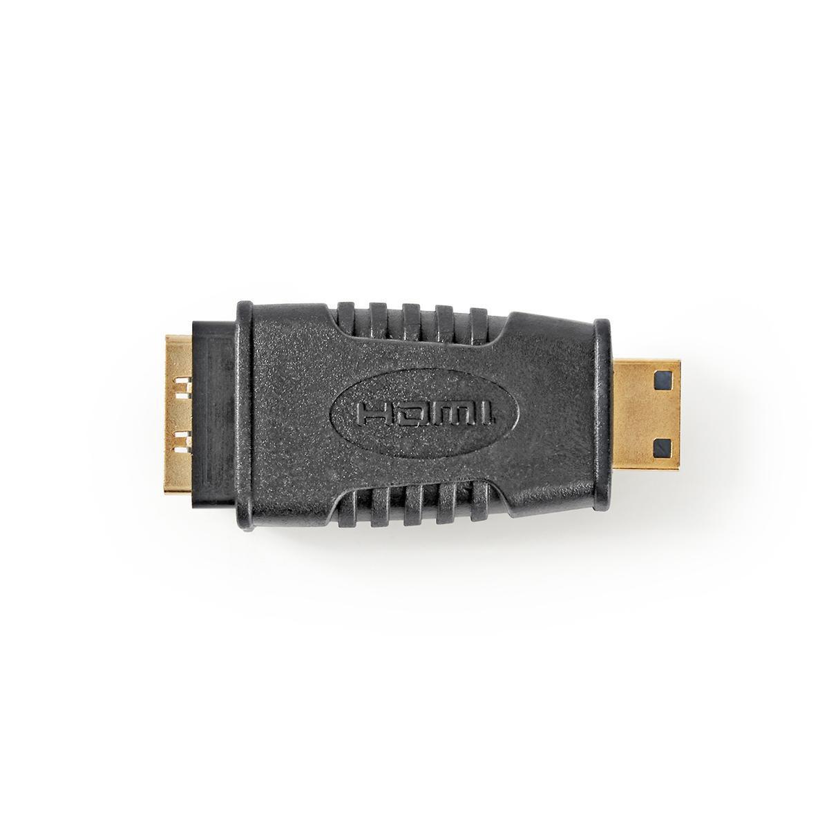 Nedis HDMI™ Adapter | HDMI™ Mini Connector | HDMI™ Output | Vergoldet | Gerade | ABS | Schwarz | 1 Stk. | Blister
