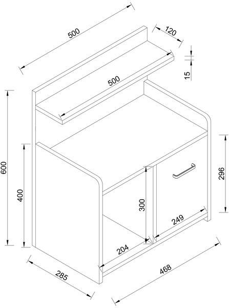 VCM Hoher Nachtschrank Beistelltisch Schublade Konsole Boxspring Nachttisch Nilasa