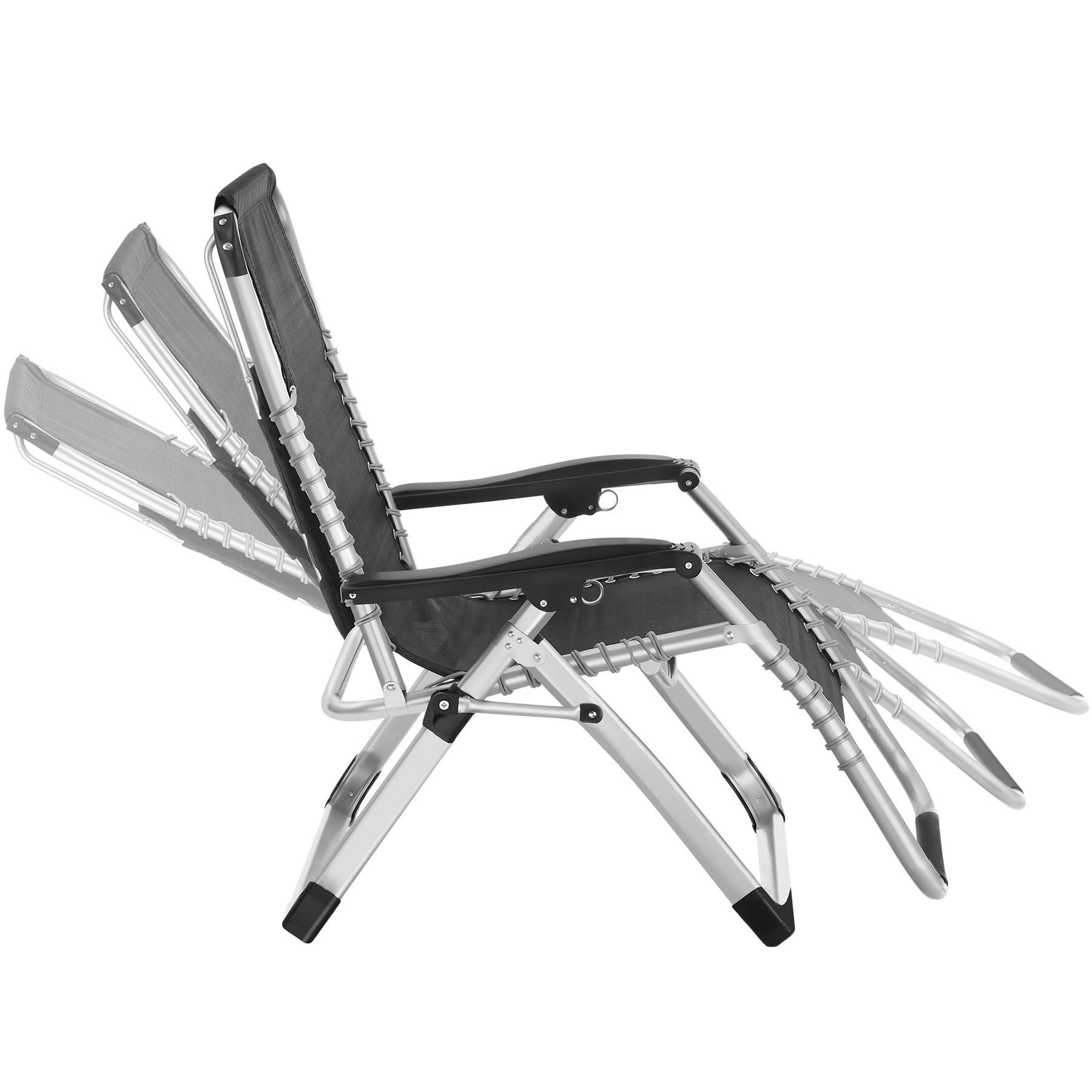 Tectake Sonnenliege klappbar, flexible Rückenlehne und Fussablage stufenlos verstellbares Sonnendach
