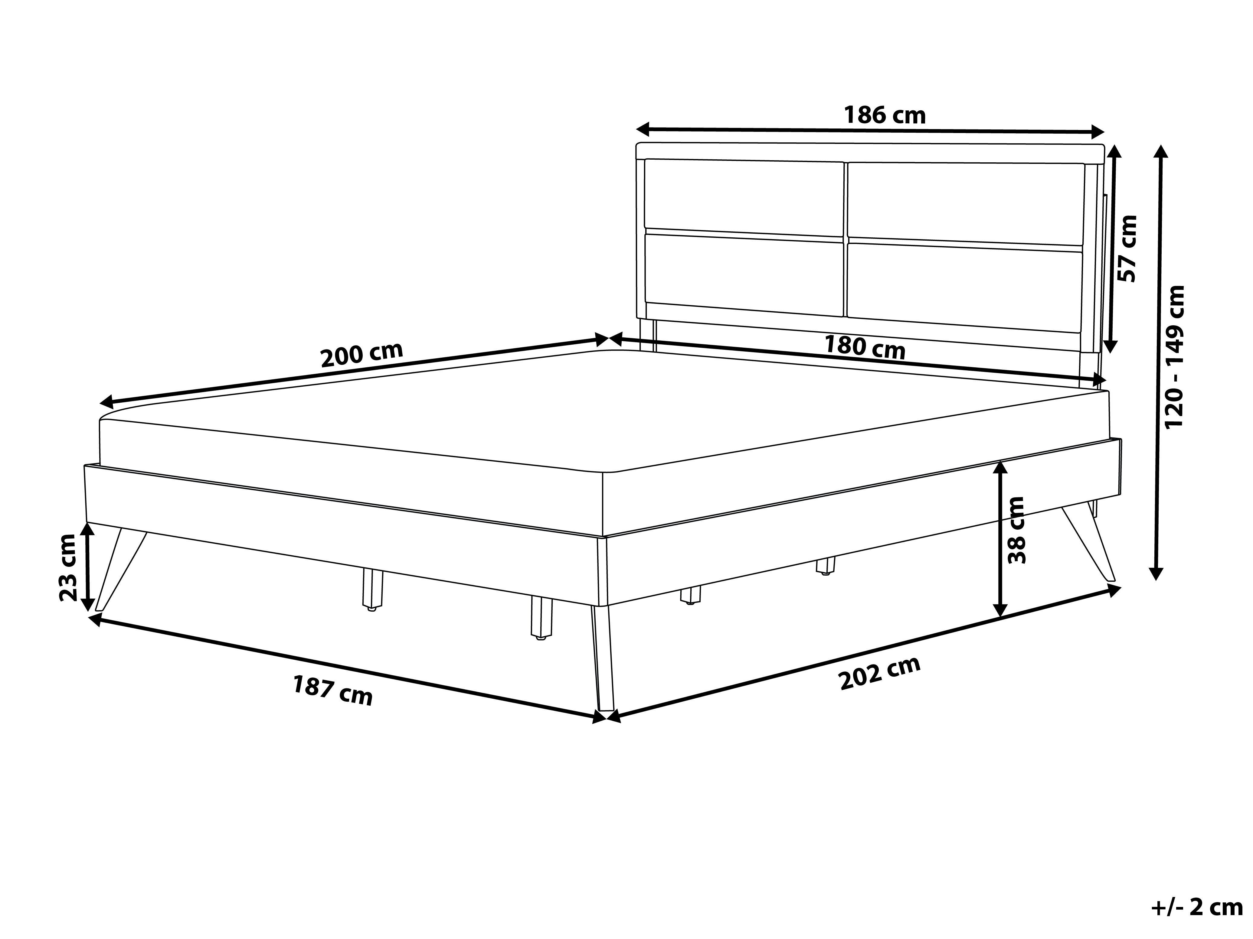 Beliani Bett mit Lattenrost aus MDF-Platte Retro POISSY