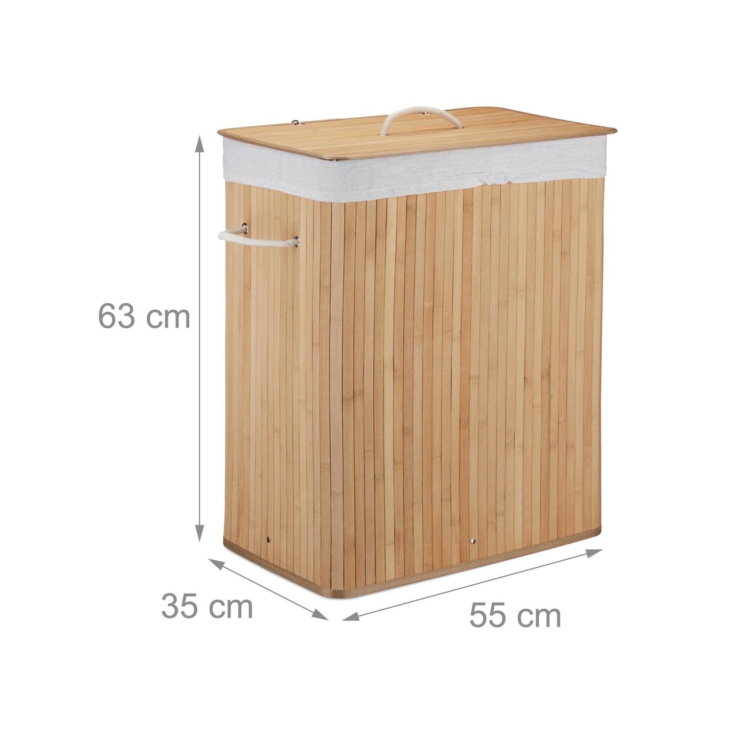 Northix Wäschekorb aus Bambus mit 2 Fächern