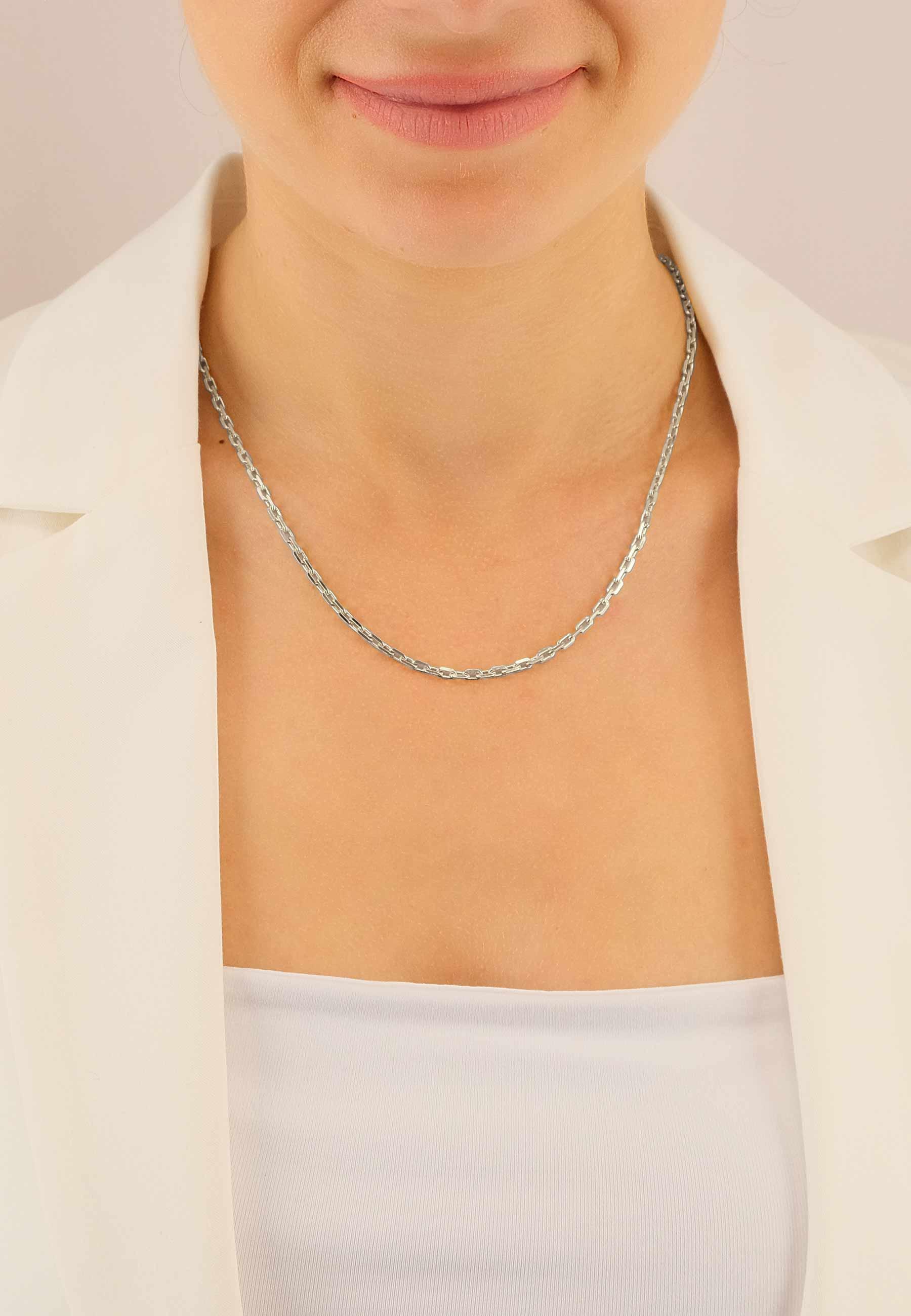 MUAU Schmuck Collier Anker Weissgold 750, 2.9mm, 55cm