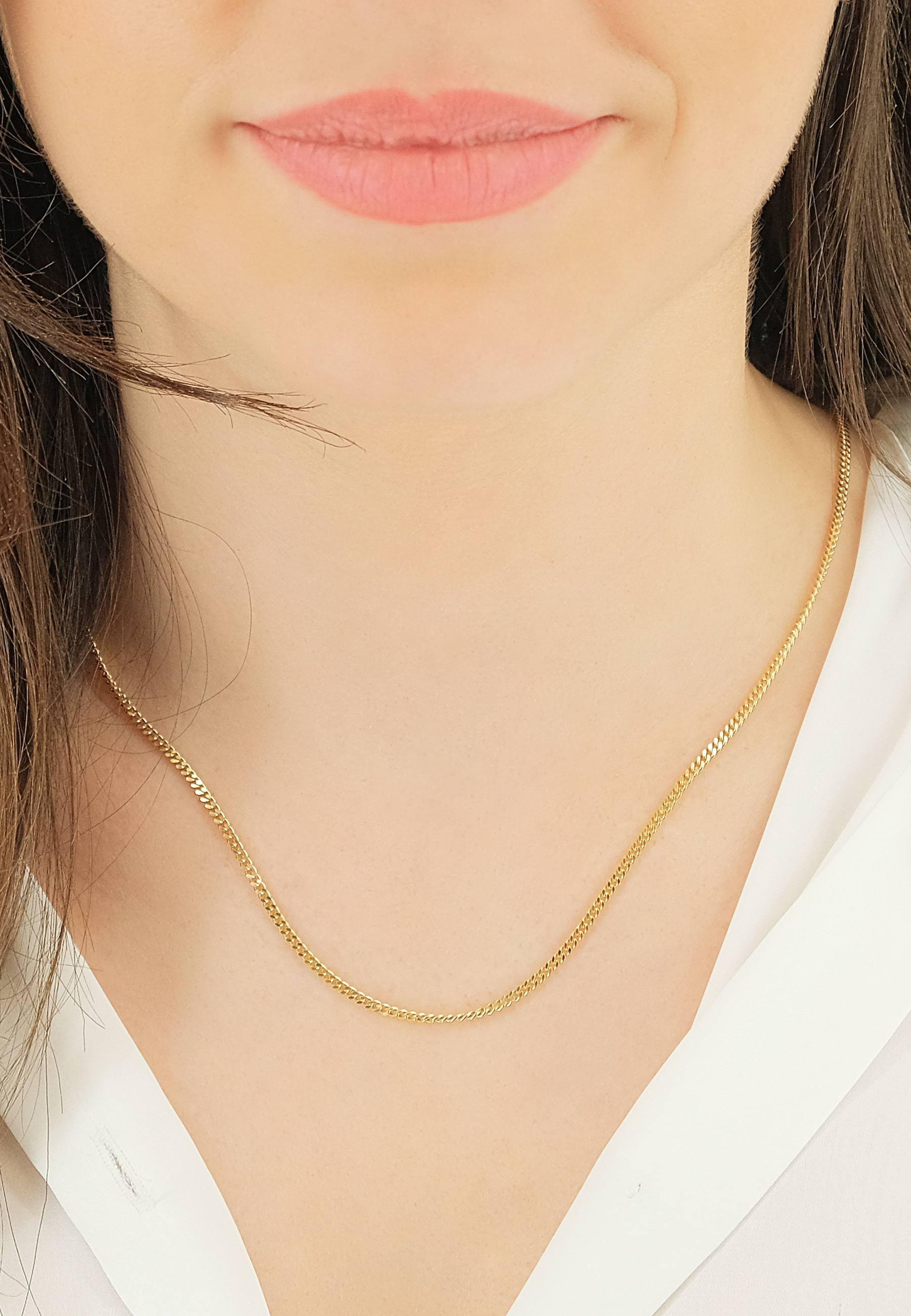 MUAU Schmuck Collier Panzer Gelbgold 585, 2.1mm, 55cm