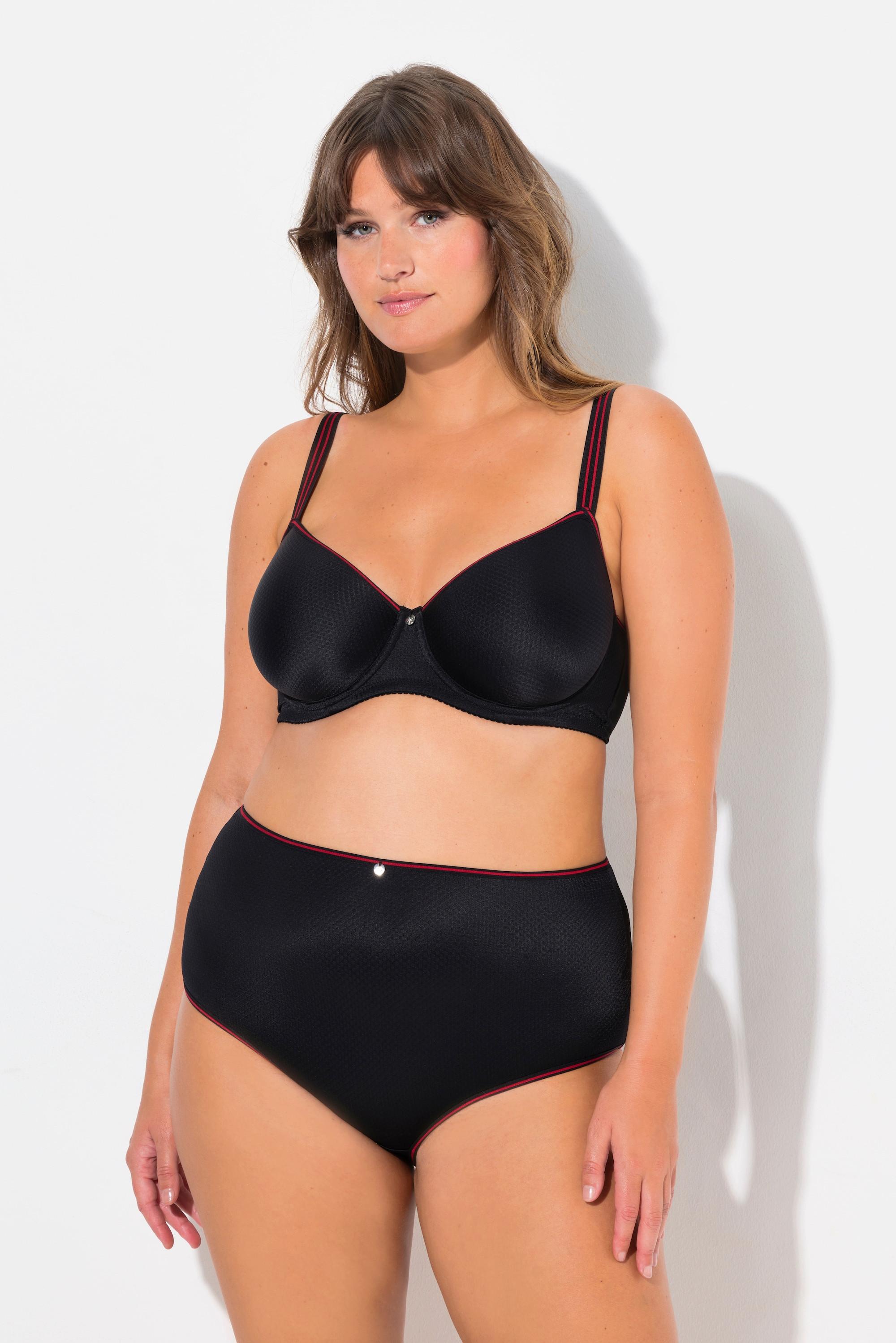 Ulla Popken Bügel-BH, Jacquard-Muster, Spacer-Schale, Cup C - D