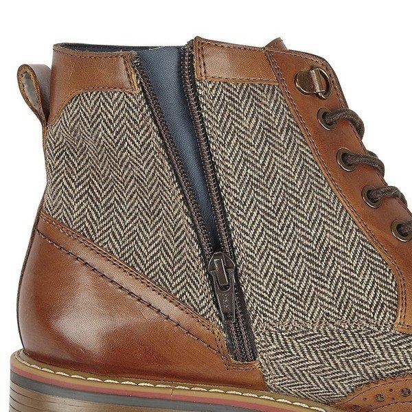 Roamers Stiefeletten, Fischgrätmuster, Leder