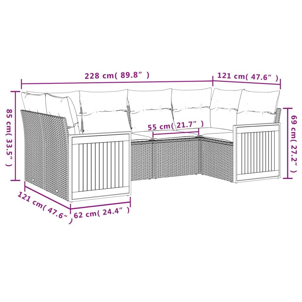 VidaXL Garten sofagarnitur poly-rattan