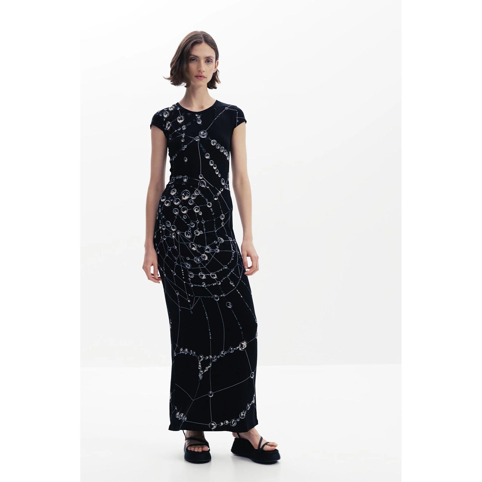 Desigual Body Fit Bedrucktes Midikleid