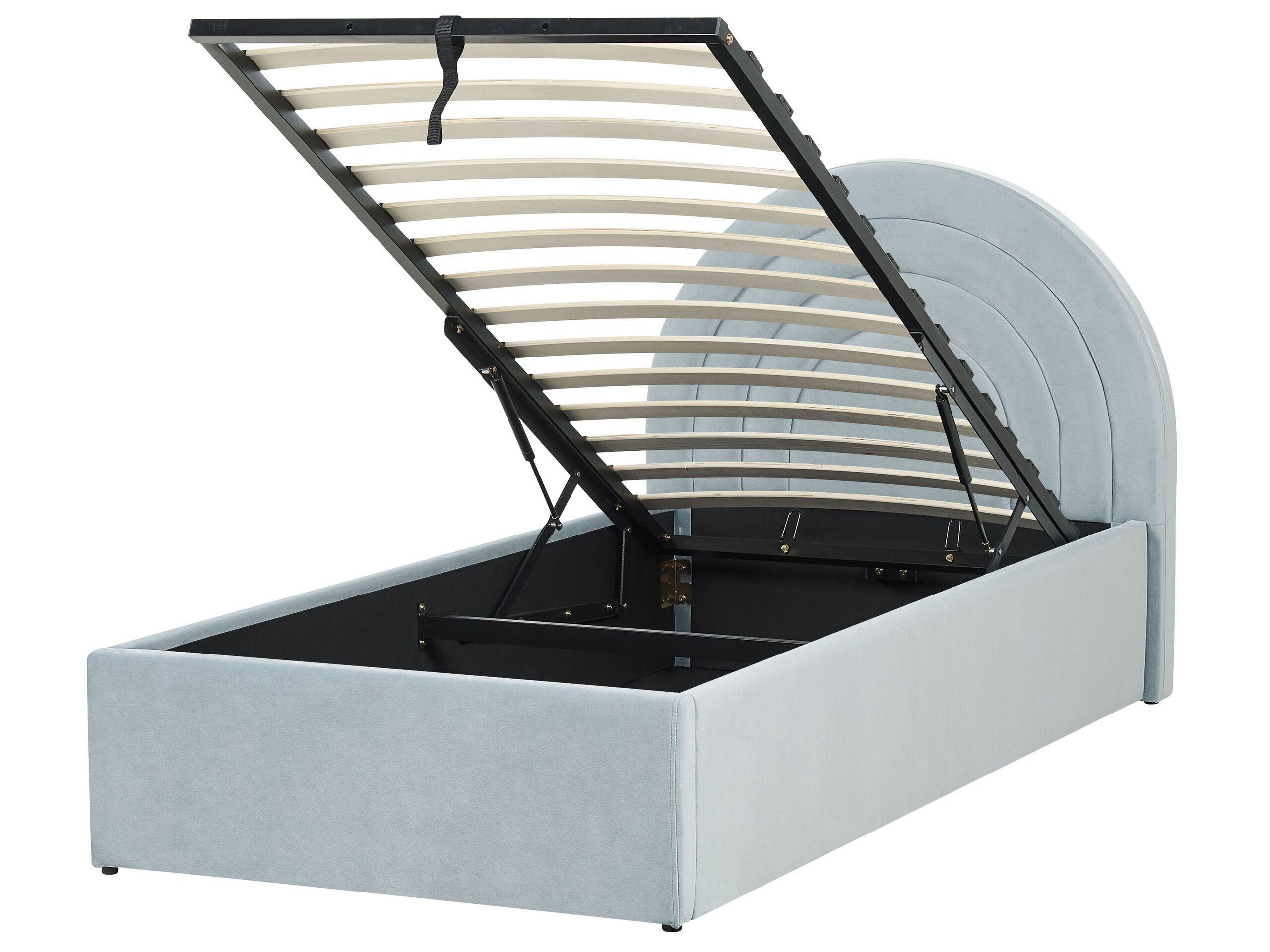 Beliani Bett mit Bettkasten aus Samtstoff Retro ANET