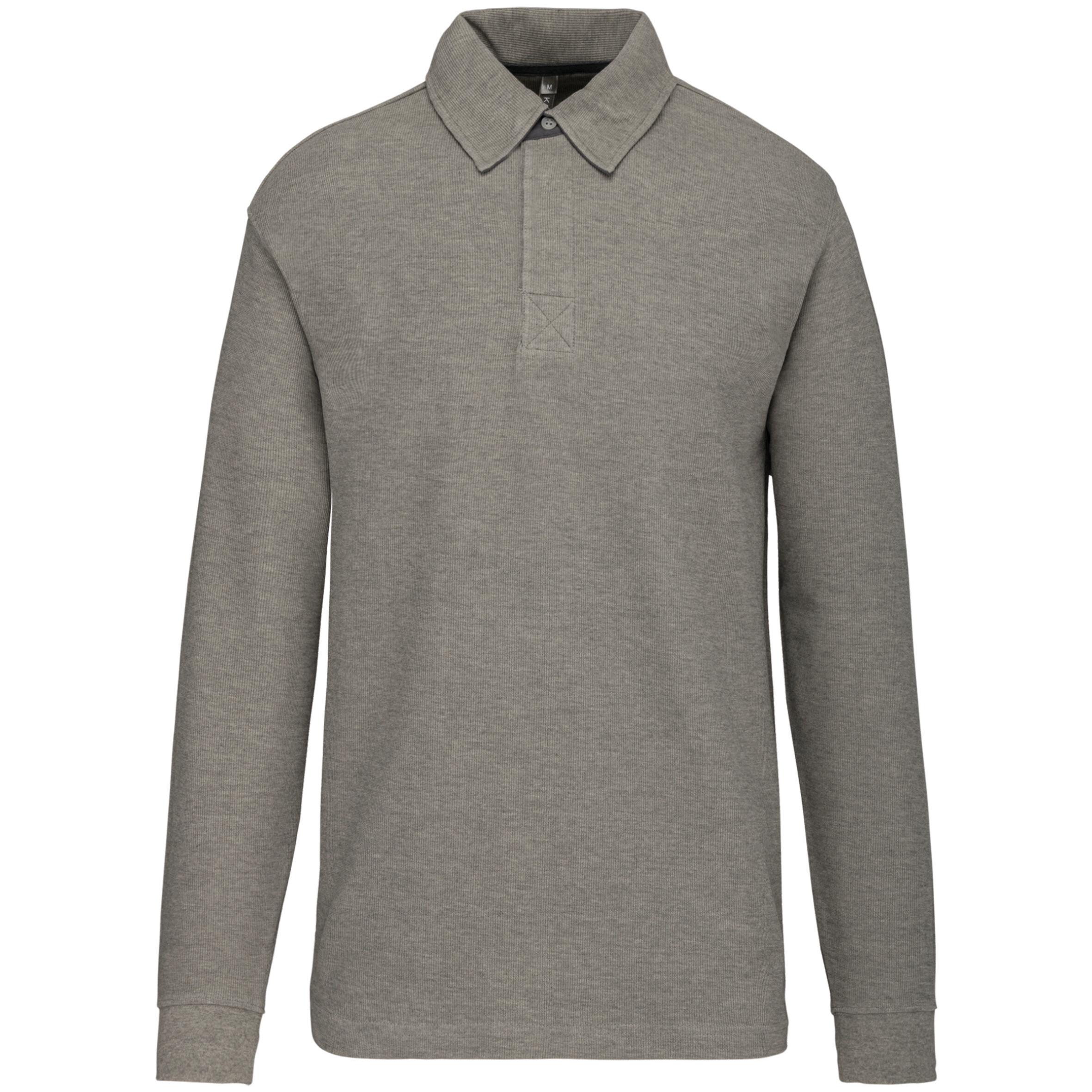 Kariban Langärmeliges geripptes French Rib Poloshirt