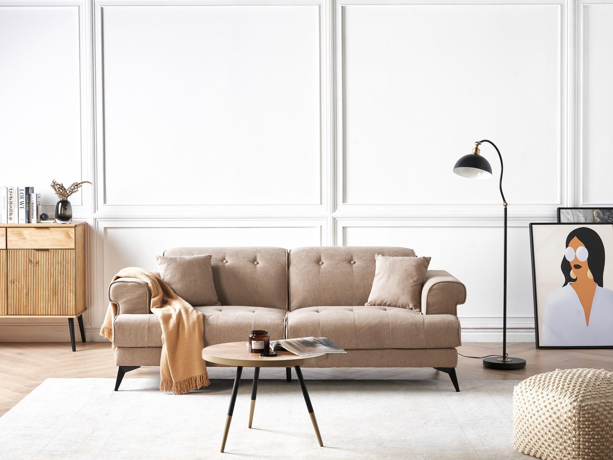 Beliani 3 Sitzer Sofa aus Polyester Minimalistisch SKIVE