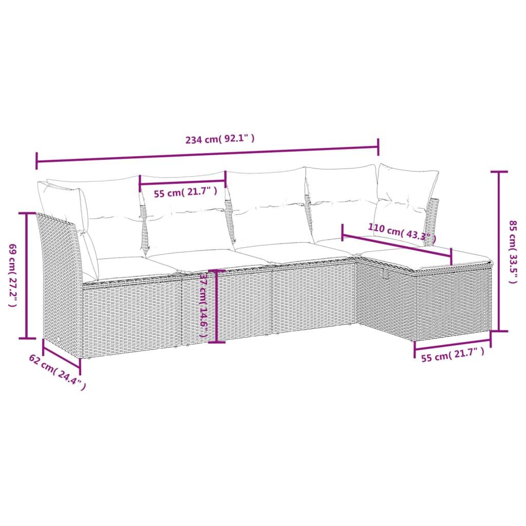 VidaXL Garten sofagarnitur poly-rattan