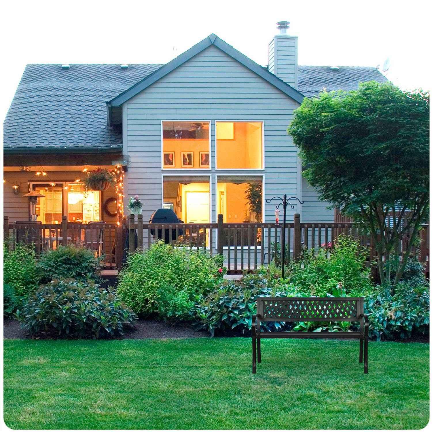 B2X Gartenbank mit Rückenlehne 125 x 77 x 49 cm – Sofotel Clover