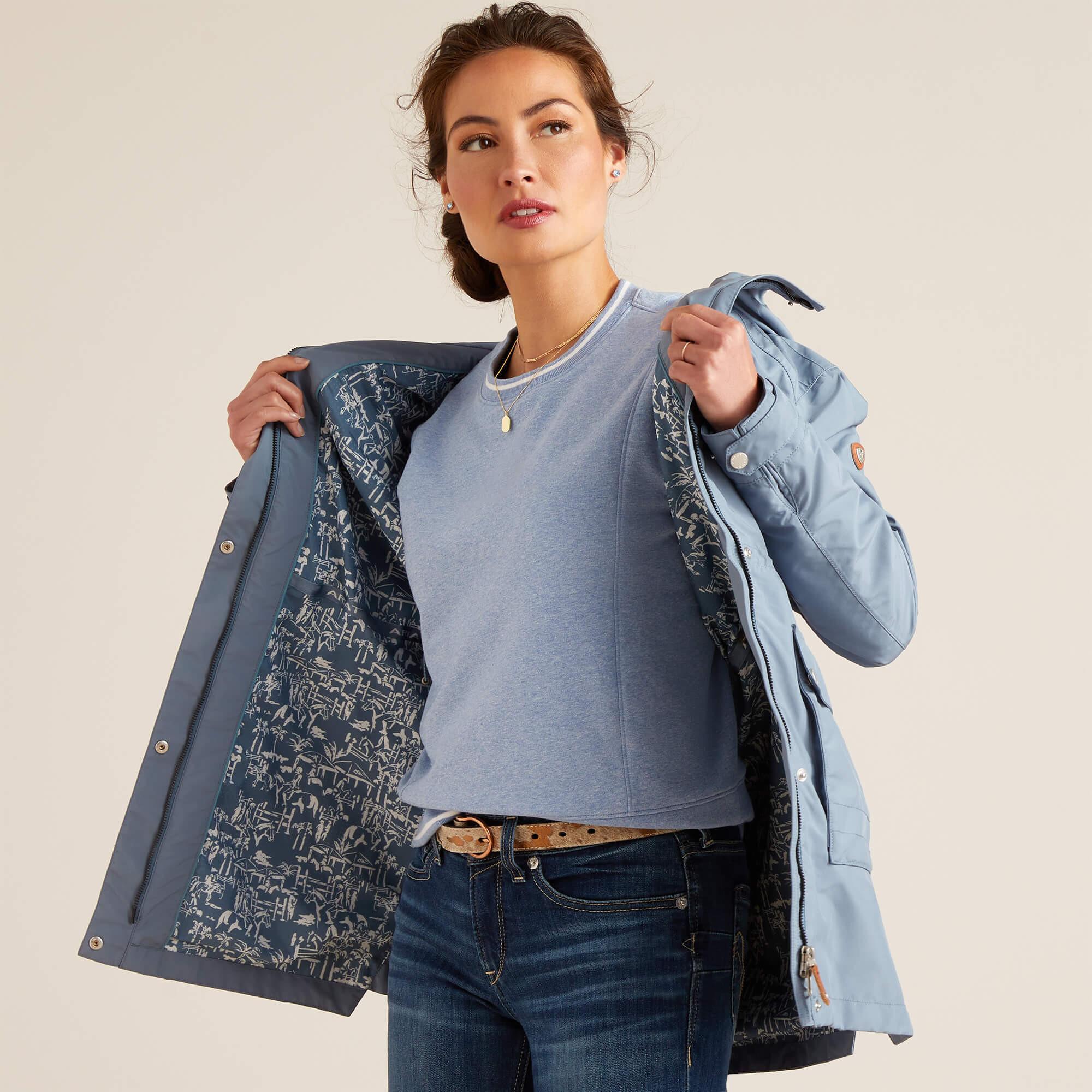 Ariat wasserdichte jacke équitation à capuche femme atherton