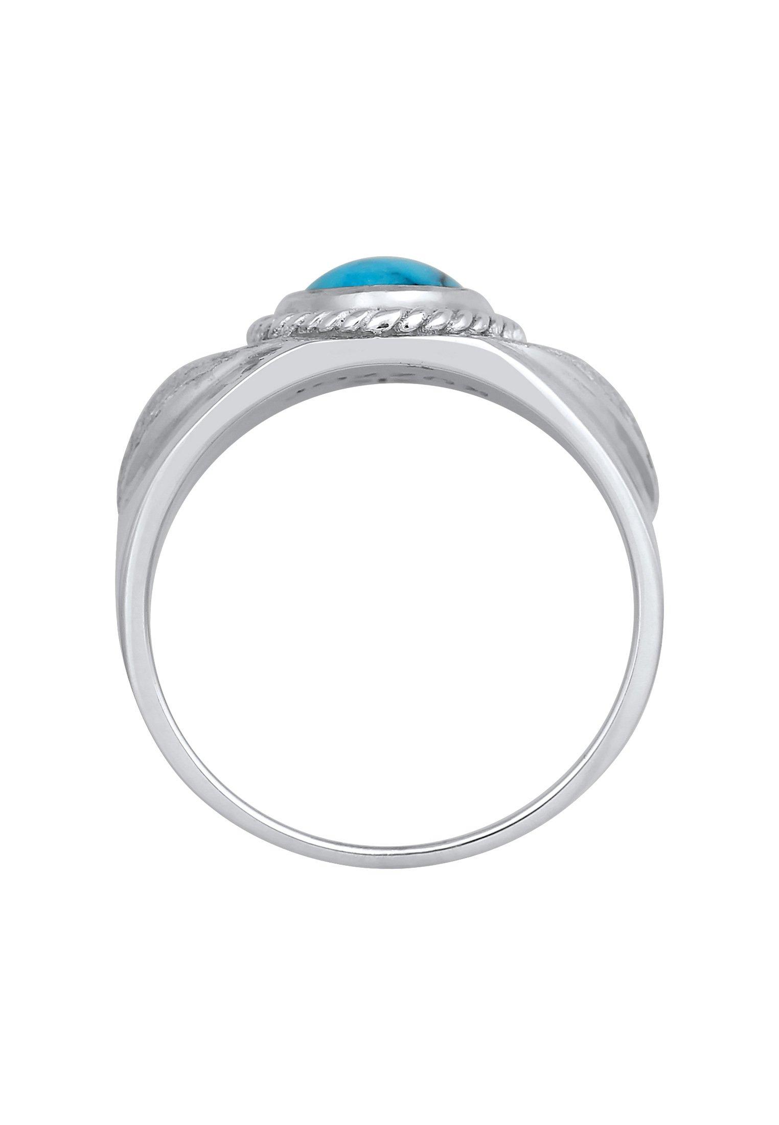 Kuzzoi Ring Siegelring Türkiser Howlith 925 Silber