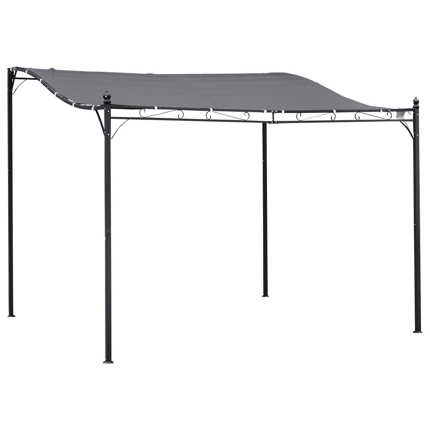 Northio Pergola Gartenpavillon Pavillon Überdachung Zelt Metall Grau 297X297Cm