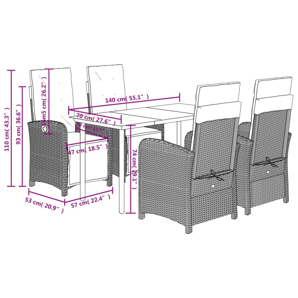 VidaXL Garten essgruppe poly-rattan