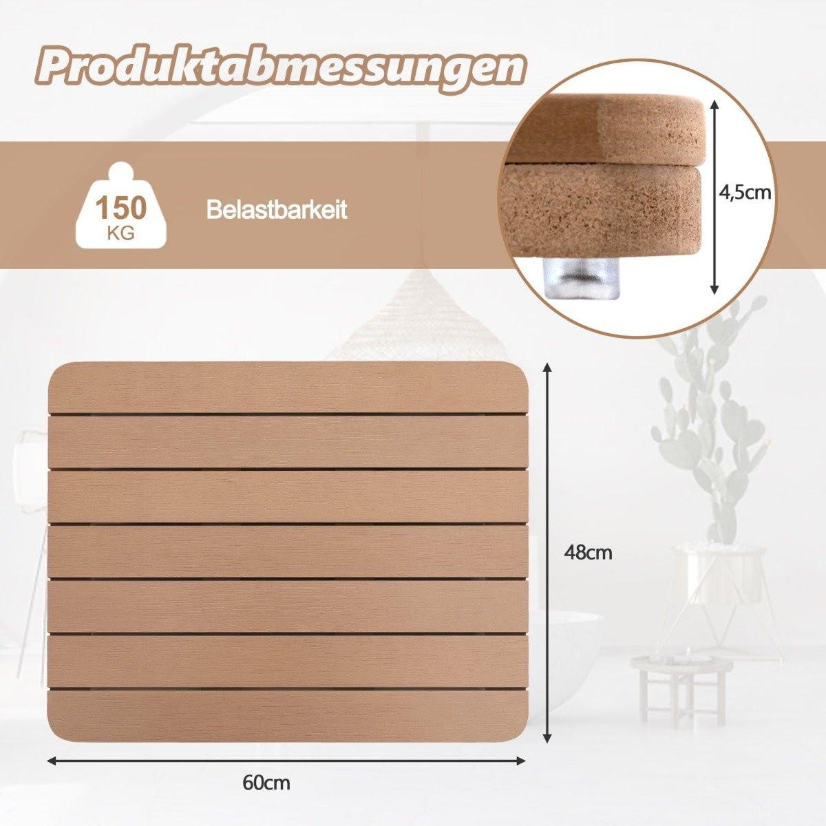 Northix Toilettenmatte aus Hips Holz-Design Badematte bis Belastbar Badvorleger Braun korrosionsbeständig rostfrei langlebig