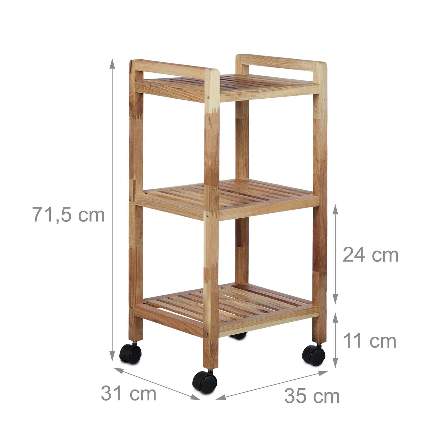 B2X Badezimmerregal mit Rollen Holz