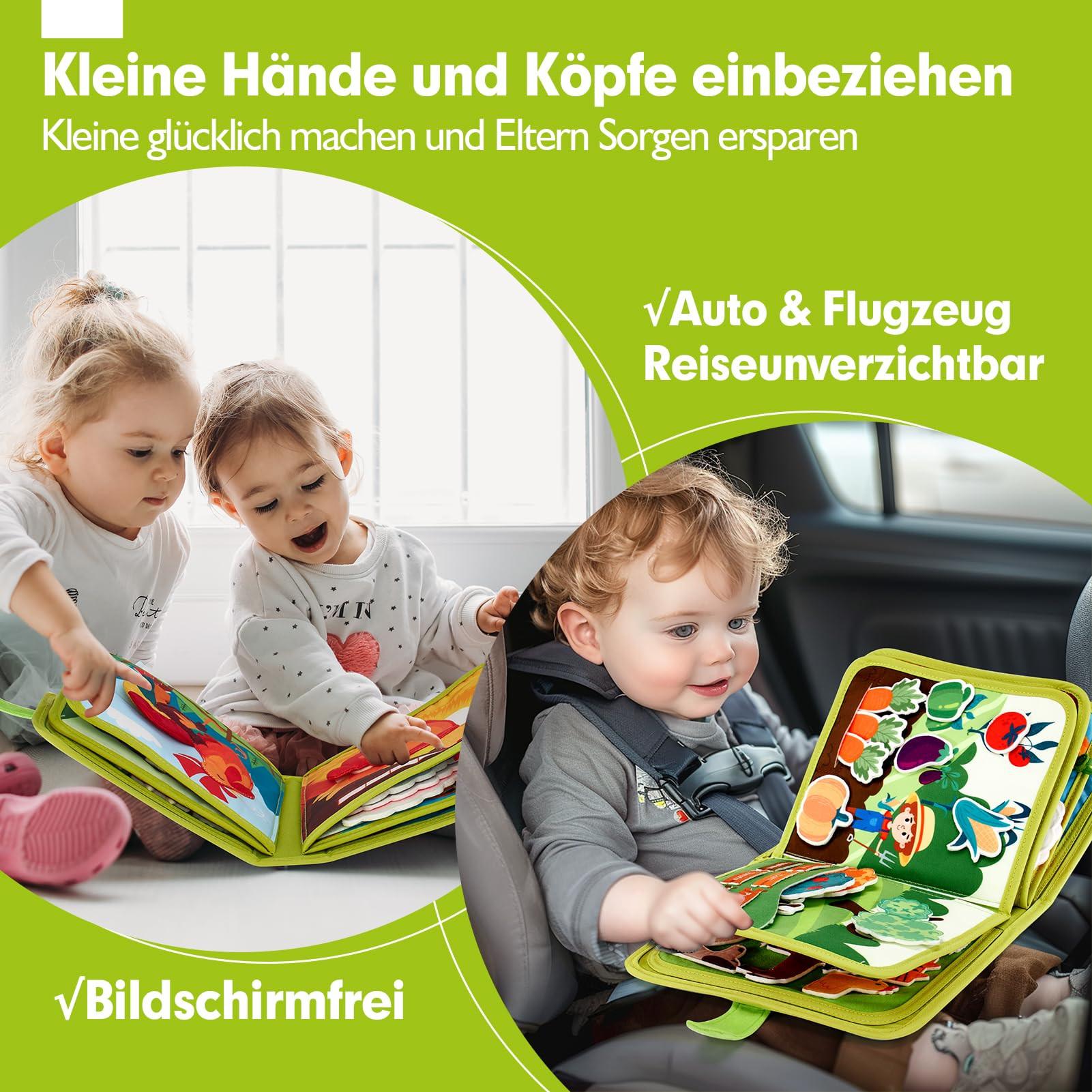 Activity-board Quiet Book mit Bauernhof-Thema, 20 in 1 Busy Board aus weichem Filz Buch für frühe Bildung, Feinmotorik, sensorische Fähigkeiten