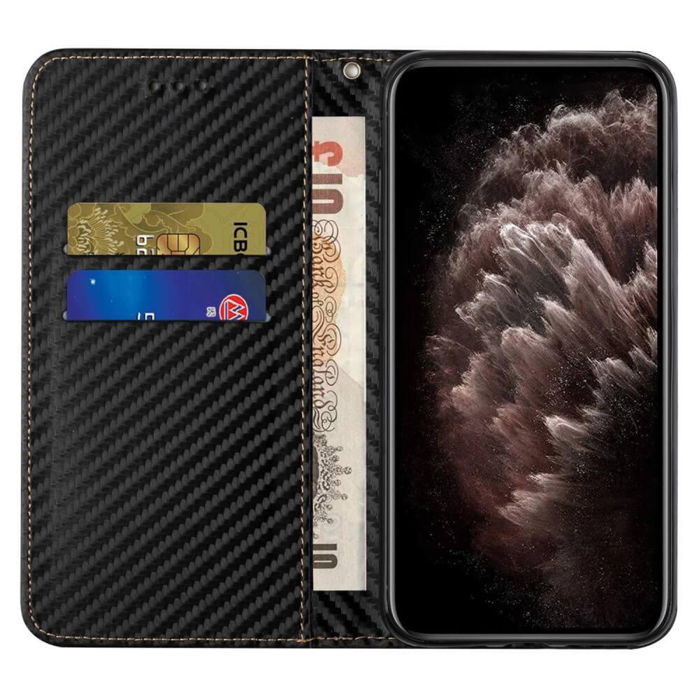 Cover-Discount iPhone 15 Plus - Carbon Look Flip Case Hülle