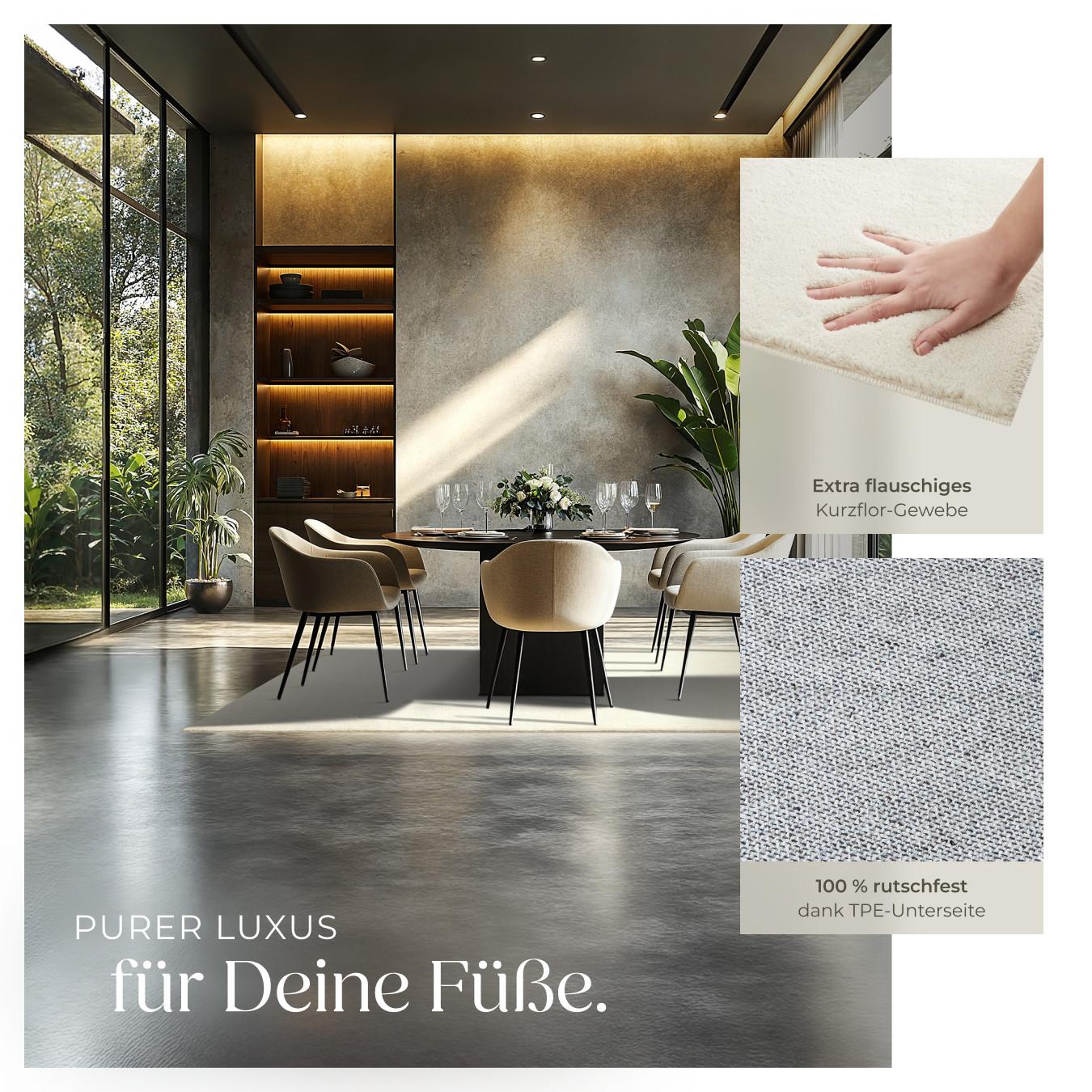 Tectake Kurzflorteppich Soft Zone 140 x 200 cm