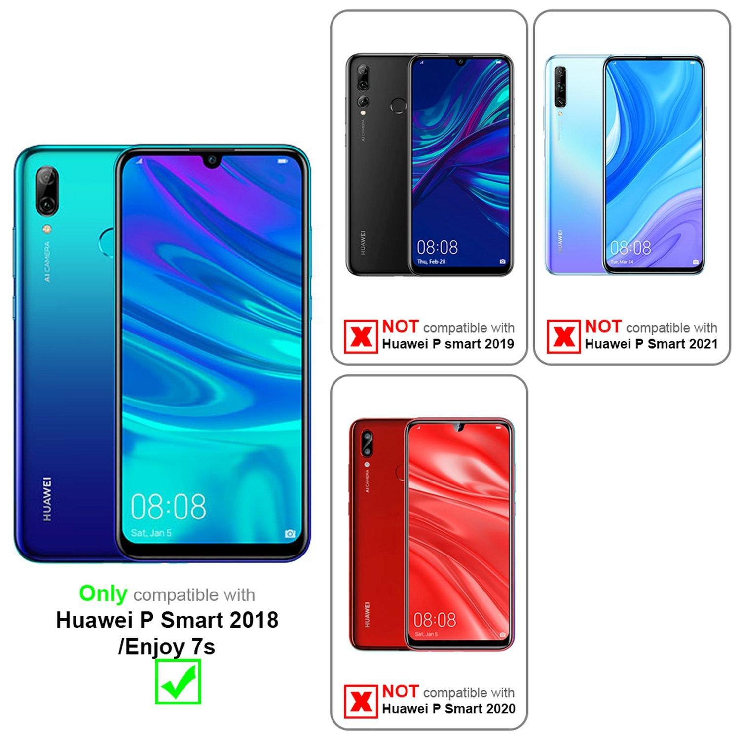 Cadorabo Hülle für Huawei P SMART 2018 / Enjoy 7S Magnetverschluss, Kartenfach