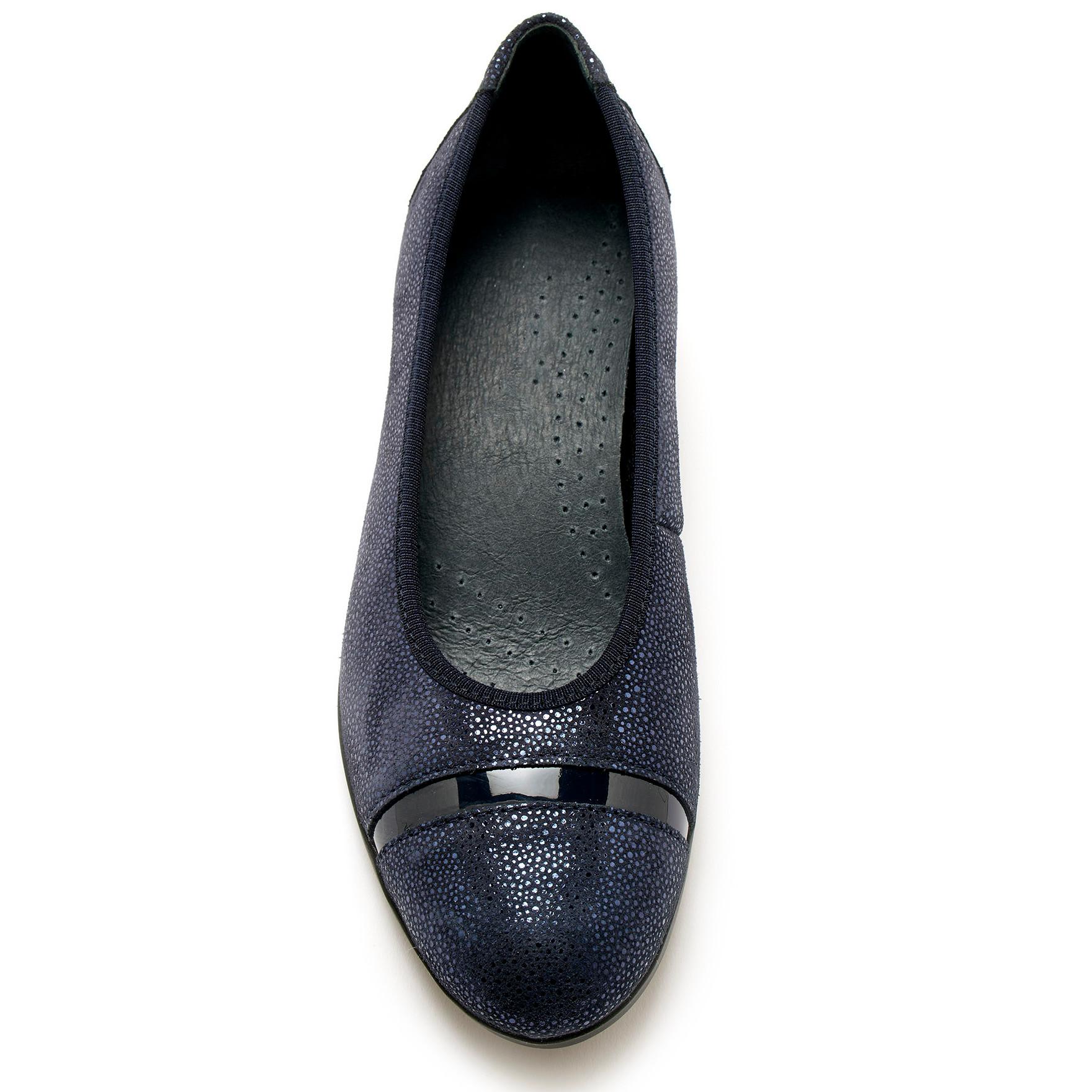 Pédiconfort damen-ballerinas aus leder mit luftsohle