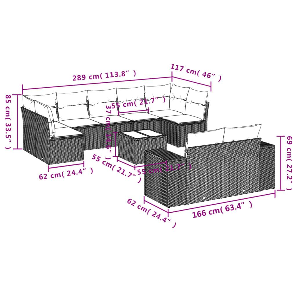 VidaXL Garten sofagarnitur poly-rattan