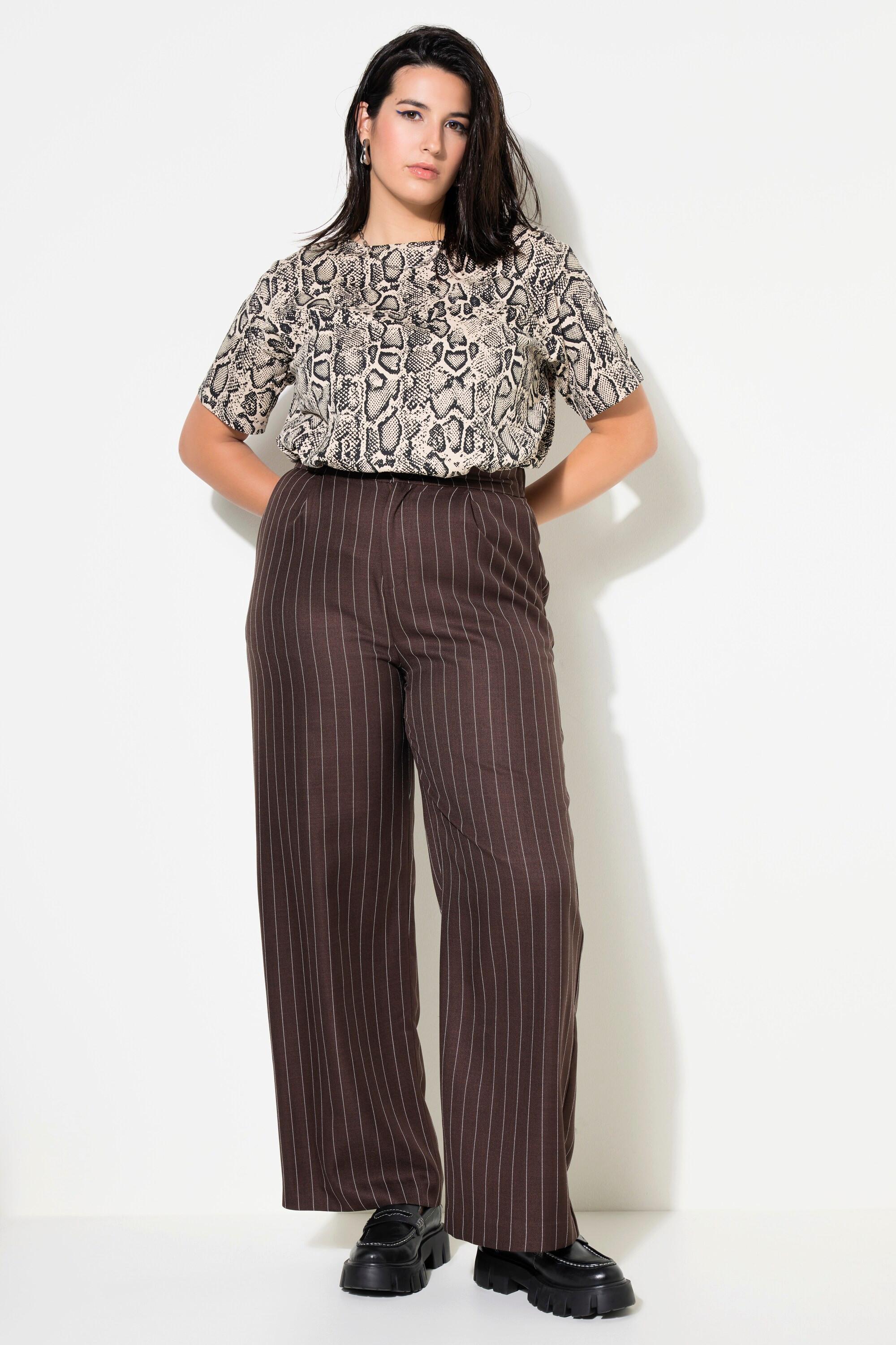 Studio Untold High Waist Weites Bein Nadelstreifen Hose