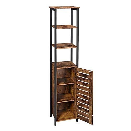 Pricenet Rustikaler industrieller Hochschrank mit Regalen