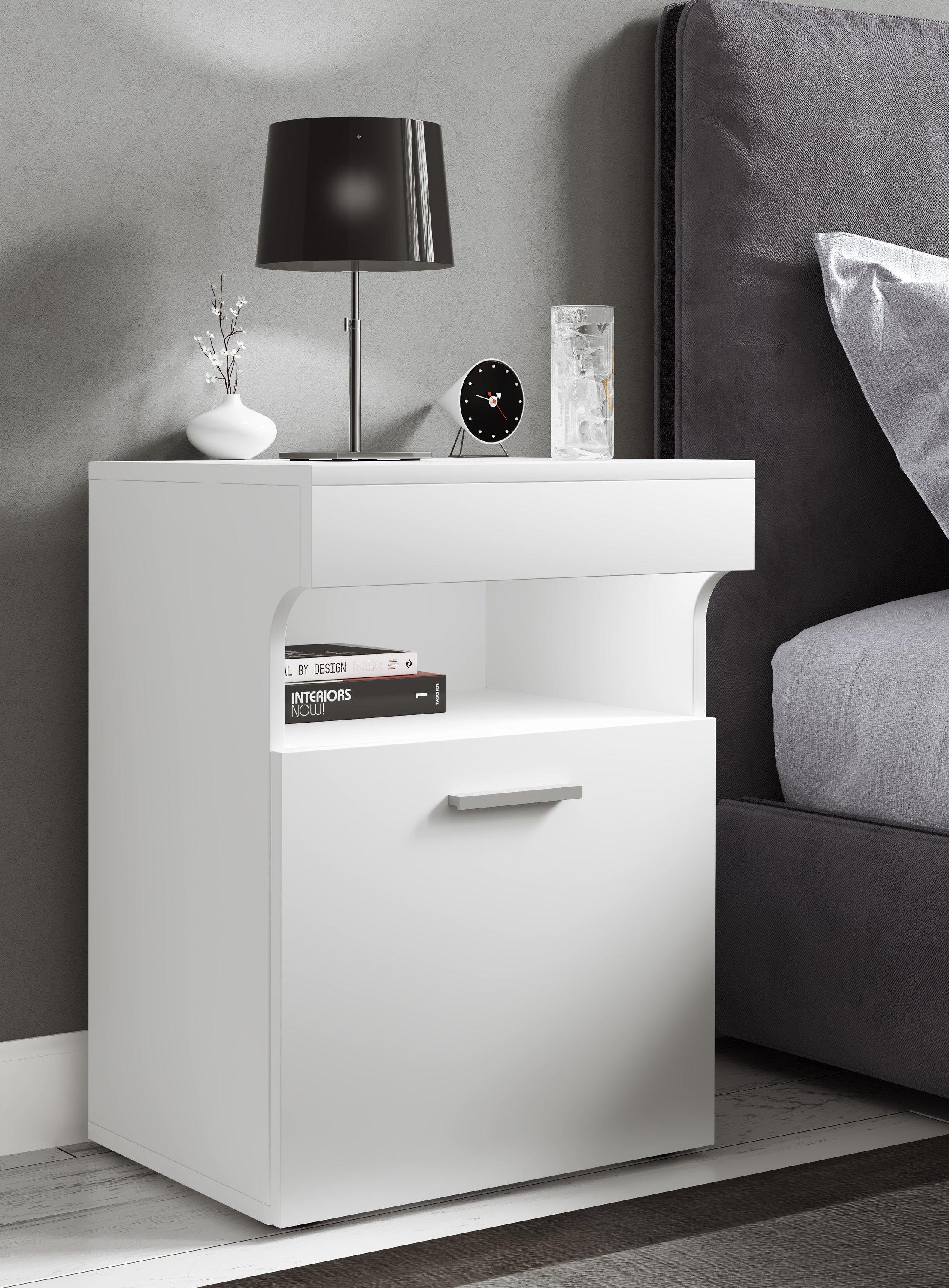 VCM Nachtschrank Beistelltisch Drehtür Konsole Boxspring Nachttisch Slepal M