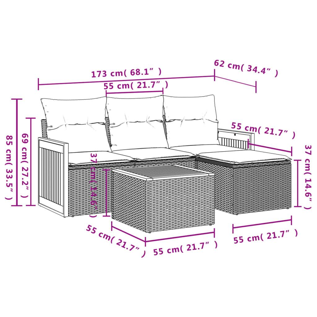 VidaXL Garten sofagarnitur poly-rattan