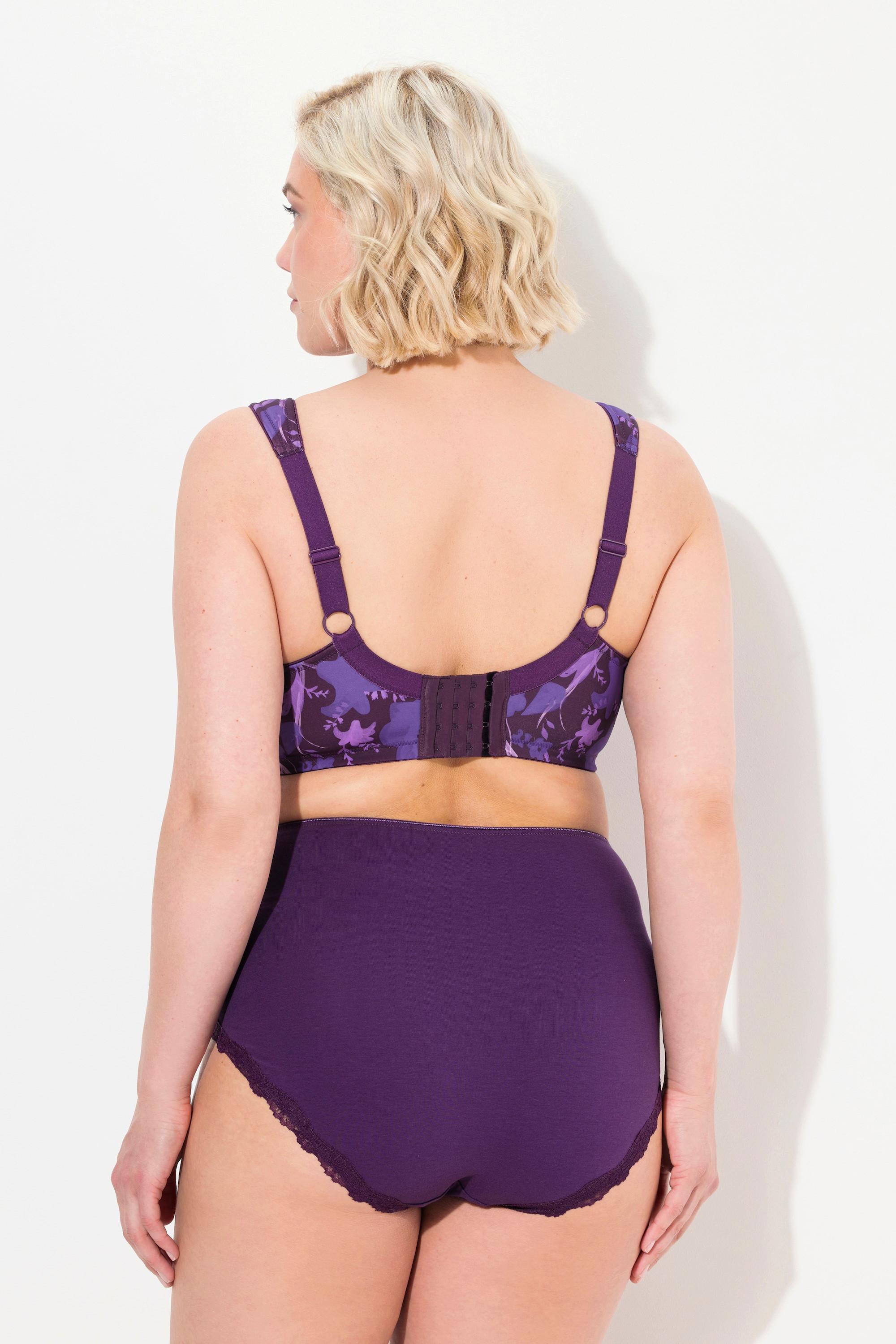 Ulla Popken Mikrofaser-BH, Blüten, ohne Bügel, Cup C - E