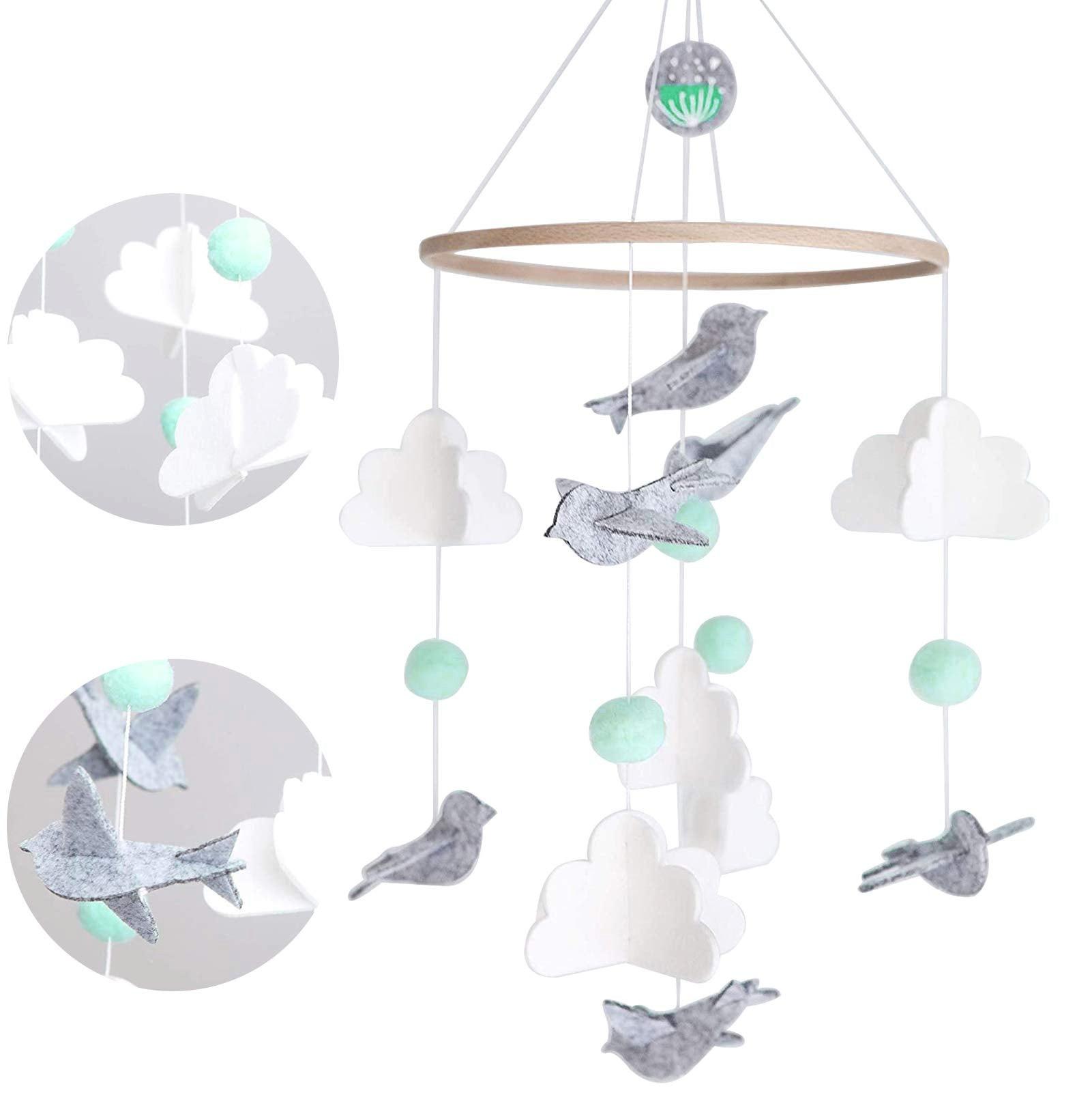 Activity-board Mobiles Baby-Windspiel, mobile Babybett-Glocke Holz