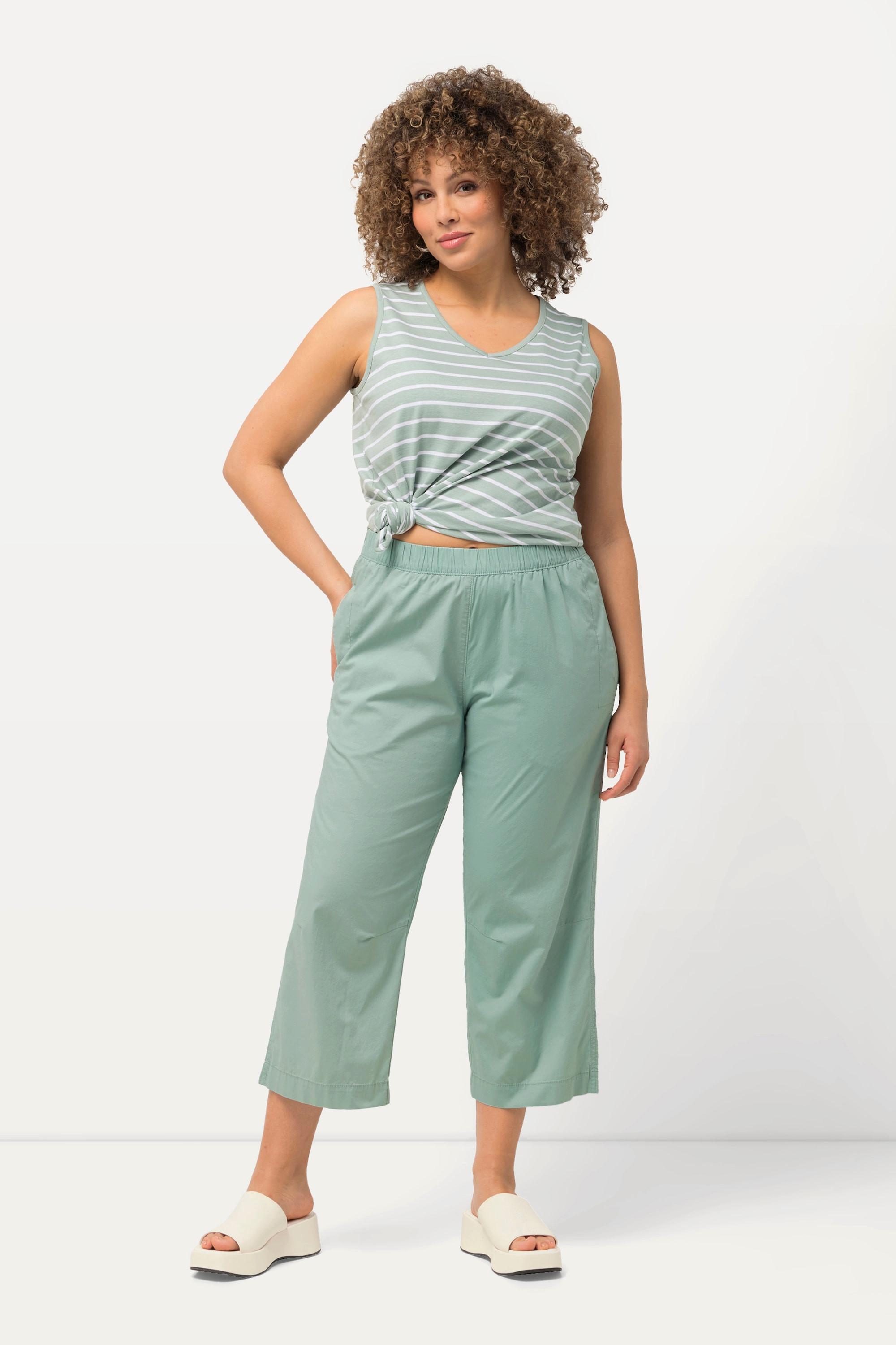 Ulla Popken 7/8-Hose Ruby mit geformtem Knie und geradem Bein