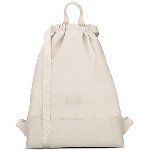 Only-bags.store Turnbeutel Beige - No 7 - Rucksack für Sport und Festival - Beutel Rucksack Klein mit Innentasche -