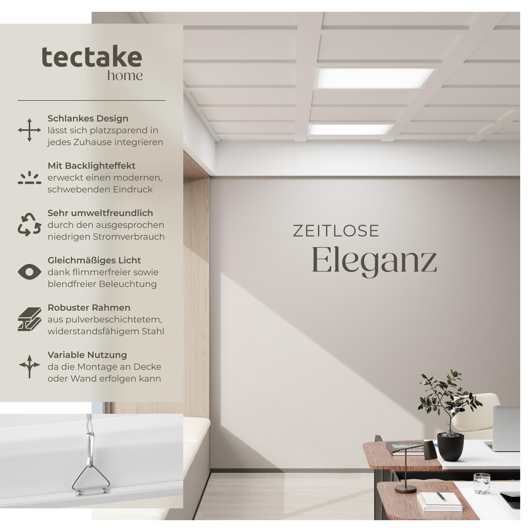 Tectake LED-Paneel Lucerna, ultraflach, warmweiss, stromsparend