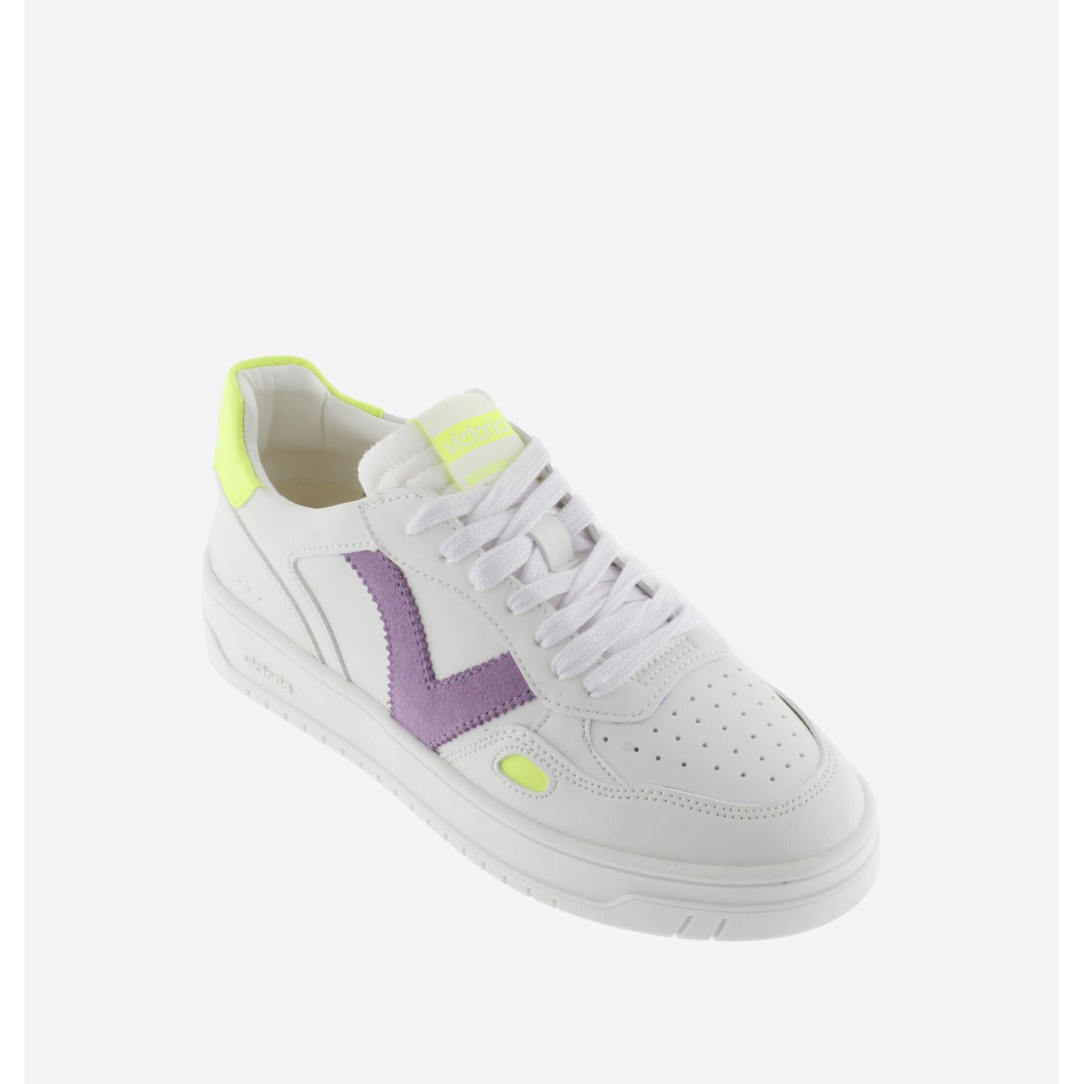 Victoria einzelne sneakers mit leder- und neon-effekt für damen