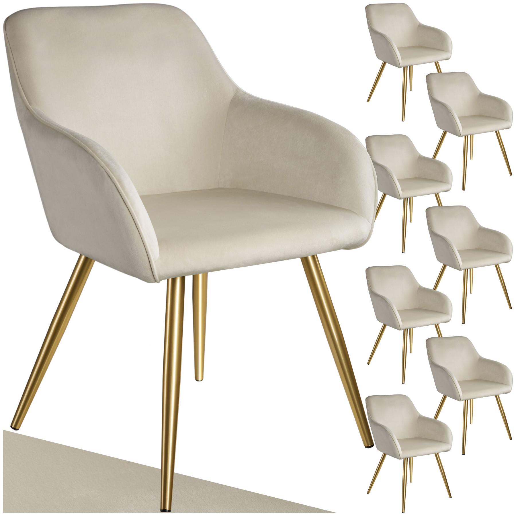 Tectake Stuhl Marilyn Samtoptik, goldene Stuhlbeine
