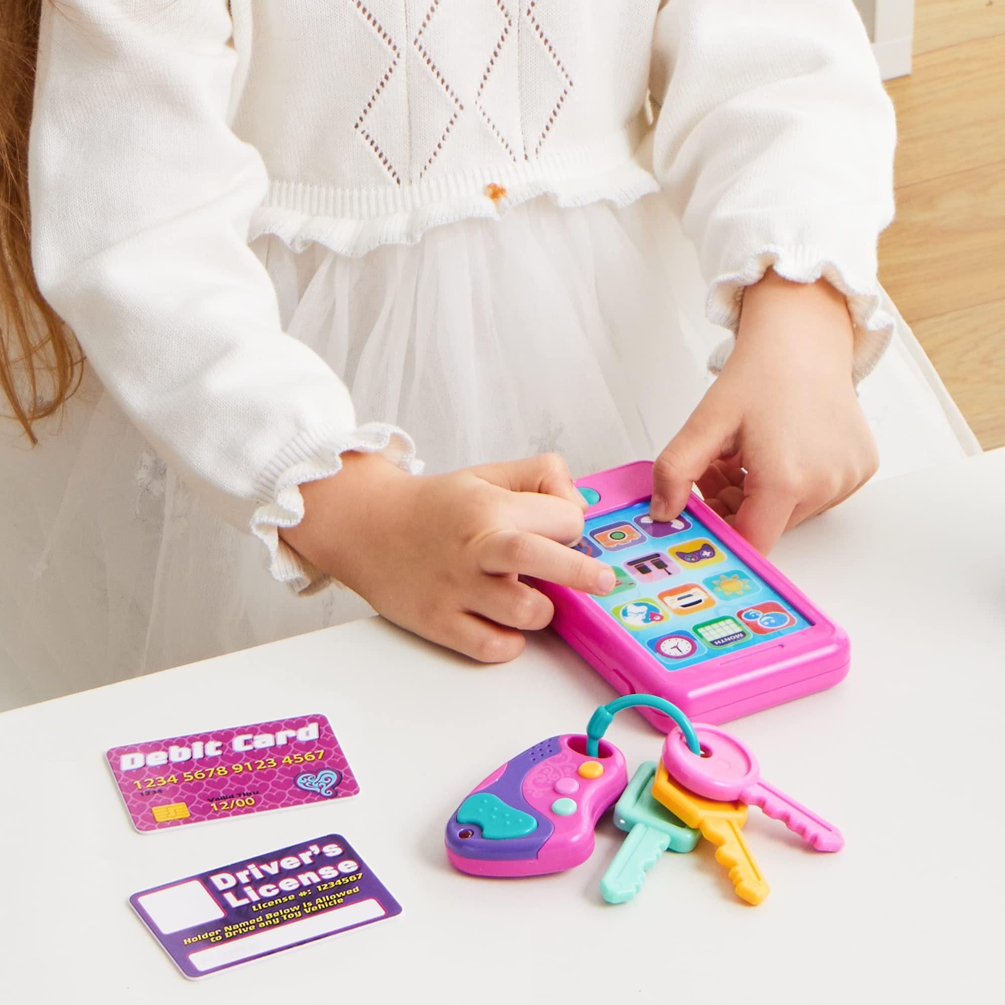 Activity-board Spielzeug-Handy-Set, Schlüsselanhänger und Kreditkarten-Set, Kinder-Handy-Spielzeug
