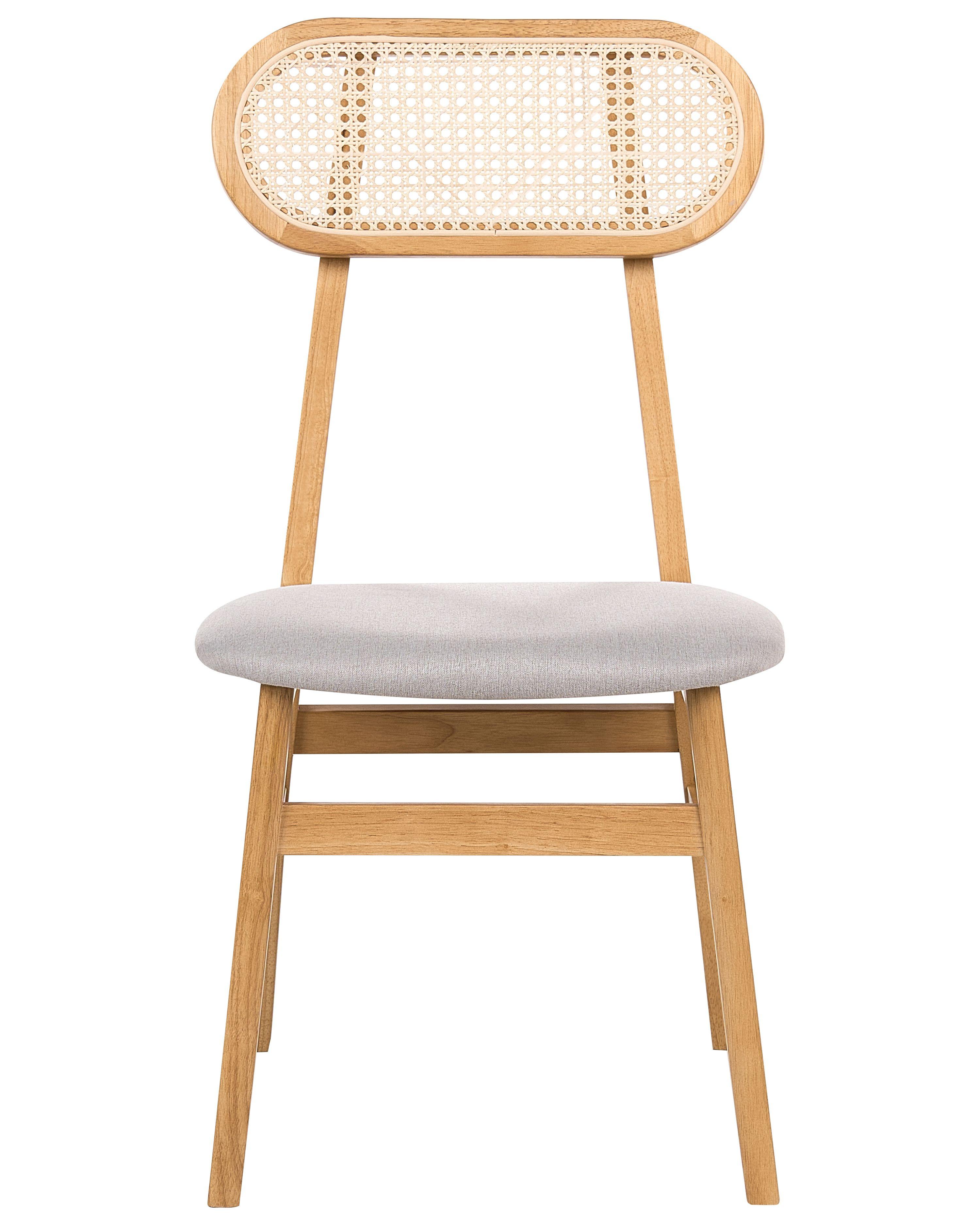 Beliani Esszimmerstuhl 2er Set aus Gummibaumholz Retro FALLON