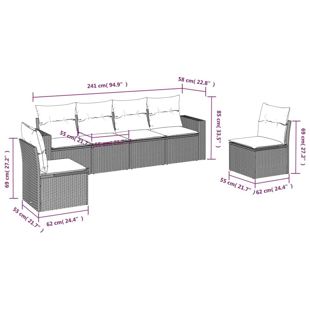 VidaXL Garten sofagarnitur poly-rattan