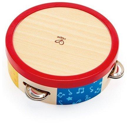 Hape Buntes Tamburin von | Holztamburin Trommel für Kinder, Musikinstrument für Kinder ab 12 Monaten